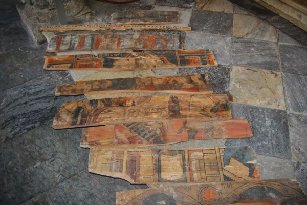 Painted panels from the 13th–14th centuries found in the center of Toledo
