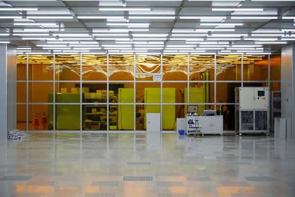 Semiconductor testing equipment are seen at a clean room of National Nanofab Center in Daejeon