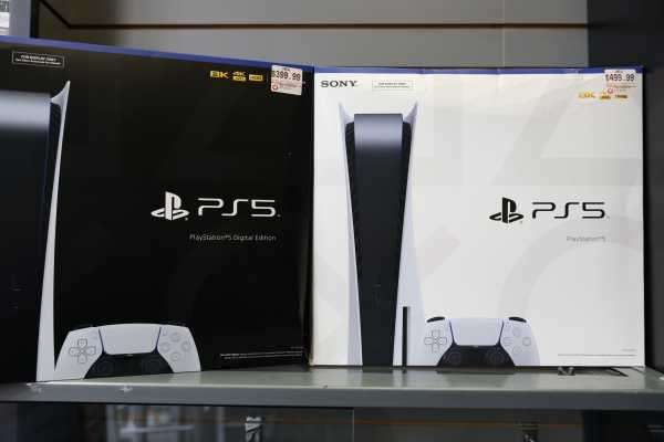 PS5 by PlayStation is displayed in a GameStop in Manhattan, New York